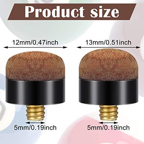 Deekin 30 Pieces Billiard Pool Cues Sticks Screw on Tip 12/13 mm Nylon Ferrules Replacement Billiard Screw in Cue Tips Pool Sticks Accessories - color: Brown