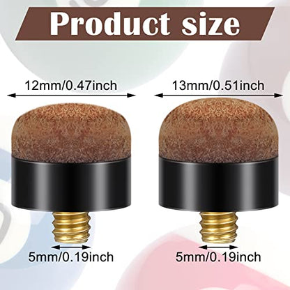 Deekin 30 Pieces Billiard Pool Cues Sticks Screw on Tip 12/13 mm Nylon Ferrules Replacement Billiard Screw in Cue Tips Pool Sticks Accessories - color: Brown