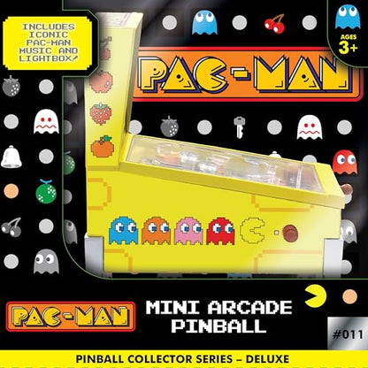 Pac-Man: Mini Arcade Pinball - Deluxe Collector Series, Lights & Sounds, Classic Tabletop Game, Skill Shot Challenges, Licensed Toy, Adults & Kids 3+