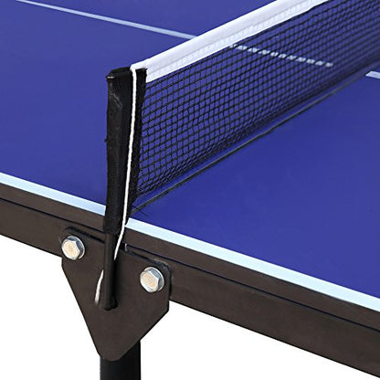 Hathaway BG2305 Crossover 60-in Folding Portable Table Tennis Table – Perfect Small Space Solution, Blue, 60"