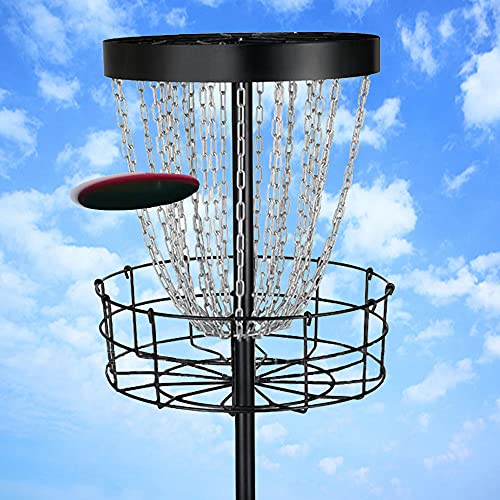 Disc Golf Basket Double Chain Practice Basket for Disc Golf Portable Metal Disc Golf Target Flying
