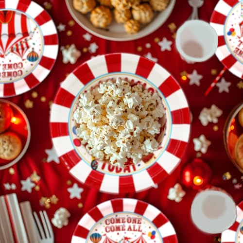 Circus Birthday Party Decorations - Carnival Birthday Party Favors - Carnival Party Supplies - Circus Theme Birthday Party Tableware Set with Plates, Napkins, and Forks - style: Circus