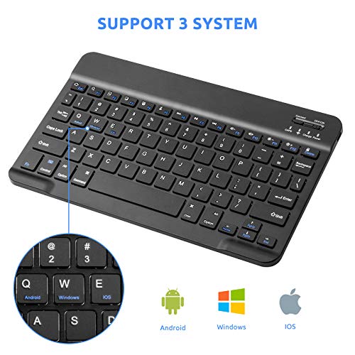 Amazon Fire HD 10/11/8 Wireless Keyboard,Universal Slim Portable Bluetooth Keyboard Compatible with Amazon Fire HD 10/11/8 with Built in Rechargeable Battery (10 Inch Black) - color: 10 Inch Black