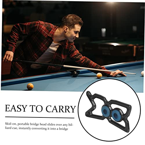 Happyyami Convenient Cue Holder for Billiards Portable Rest Cue Rack Durable Nine Ball Pole Stand Lightweight Bridge Head for Pool Table Easy to Use and Carry