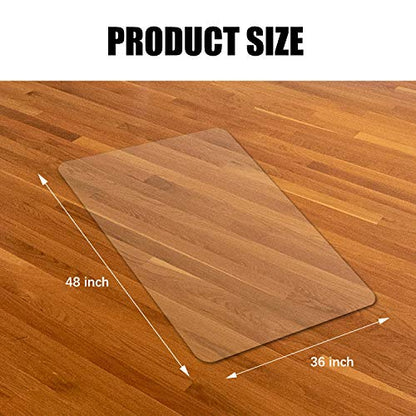Kuyal Clear Chair Mat, Hard Floor Use, 48" x 36" Transparent Office Home Floor Protector mat Chairmats (48" x 36" Rectangle) - size: 36" x 48" Rectangle