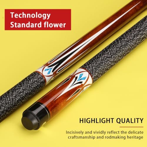 Pool Cue Stick - 58 inch Maple Billiard Pool Stick, 19/20/21 oz 1/2 Maple Pool Cue Stick Kit, 2-Piece Billiard Pool Cue Stick - color: Brown With Case (20 oz/12mm)