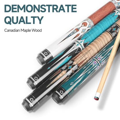 HomeSeason Pool Cue Stick 58" Billiard Cue Sticks Professional Low Deflection Pool Sticks - color: 19oz