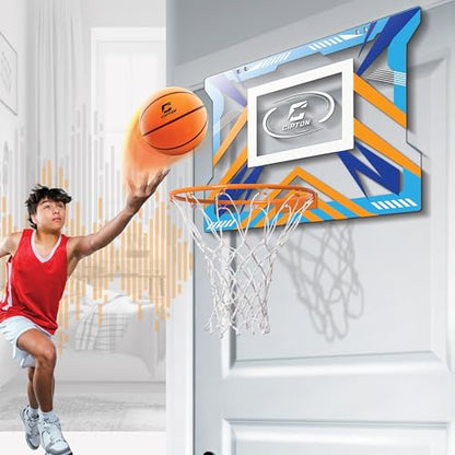 Cipton Silent Mini Basketball Hoop Set – Indoor Over-the-Door Hoop with Noise-Reducing Acrylic Backboard & Soft Mini Basketball, for Home Dorm and Office