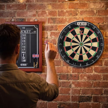GSE Games & Sports Expert Chalk Dart Scoreboard for Dart Board Cricket & 01 Dart Games with Chalks and Chalk Wipe (Standard/Large) - style: Large