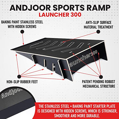 Kids Jumping Ramp for Skateboard, Bike, Scooter, BMX, RC Car and Dirt Bike, 42.91 in, Black - color: Black, size: L300