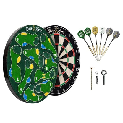 Ultimate Dart Board & Golf Game for Home - Perfect Family & Kids Activities, Game Room Decor, Gifts for Boys, Golf Darts Compressed Sisal Board