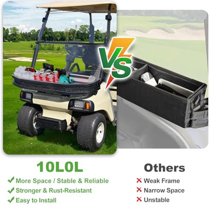 10L0L Golf Cart Front Cargo Basket for EZGO TXT/RXV、Club Car DS/Precedent、Yamaha G22/G29 - Heavy-Duty Steel Mesh Storage Rack, Gas/Electric Compatible - color: Club Car Ds