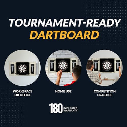 Hathaway Drifter Solid Wood Dartboard & Cabinet Set