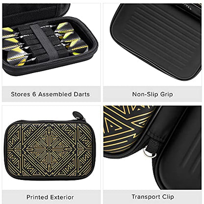 Casemaster Sentinel Dart Case, Holds 6 Steel Tip or Soft Tip Darts Fully Assembled, Hard Shell EVA Case with Foam, Water Resistant, Galaxy - color: Galaxy