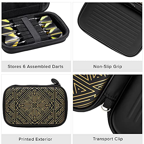 Casemaster Sentinel Dart Case, Holds 6 Steel Tip or Soft Tip Darts Fully Assembled, Hard Shell EVA Case with Foam, Water Resistant, Galaxy - color: Galaxy
