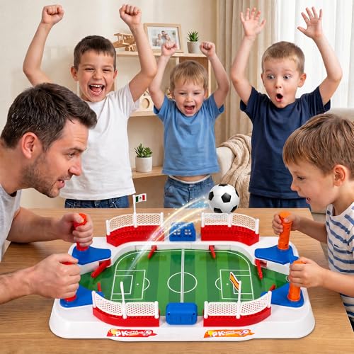 Mini Foosball Table Game for Kids, Soccer Board Games Gifts Boys for 3 4 5 6 7 8-12 Year Old, Tabletop Interaction Pinball Indoor Sports Game for Birthday Christmas Grandkid Family Gatherings