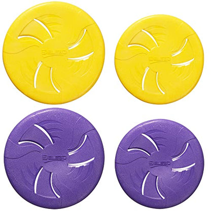 Indestructible Flying Discs, Interactive Dog Toy, Soft Lightweight Fetch Toys for Medium Large Dogs, Floats in Water & Safe on Teeth, 9 inch(Large, Yellow) - color: Yellow, size: Large