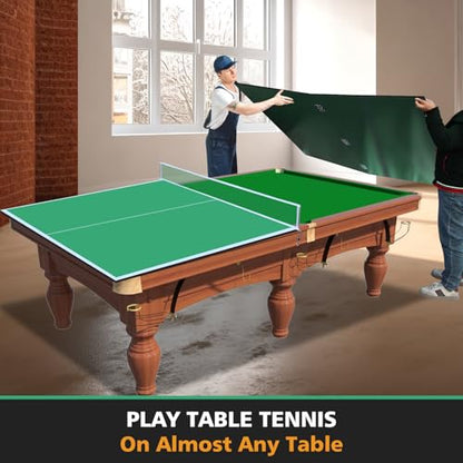 IUNNDS Table Tennis Table Top for Pool Table 7ft Foldable Table Tennis Table for Pool Table Tennis Conversion Top with Net