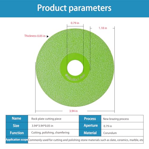 Indestructible disc 5.0 -Rock Plate Flat Grinding Blade, Ceramic Tile, Marble Edge Trimming, 45 Chamfer Grinding Cutting Blade, Ultra Wide fine Sand Sweeping Saw Blade (10)