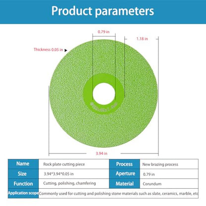 Indestructible disc 5.0 -Rock Plate Flat Grinding Blade, Ceramic Tile, Marble Edge Trimming, 45 Chamfer Grinding Cutting Blade, Ultra Wide fine Sand Sweeping Saw Blade (10)