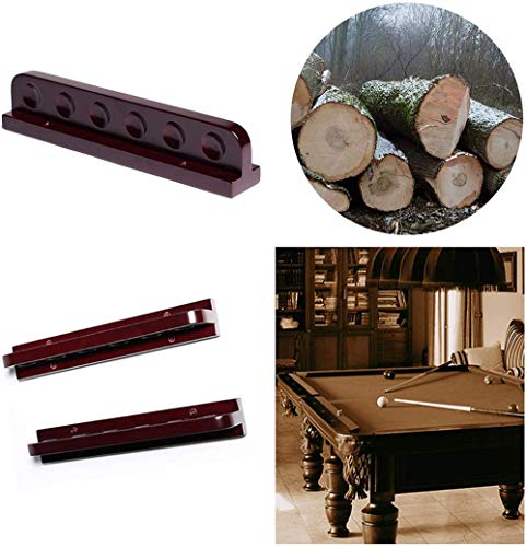 Traditional Wall Mounted Billiard Cue Rack, Billiard Entertainment Accessories for Family Kids, Snooker Pool Cue Rack Holds 6 Cues 33cmx7cmx2cm