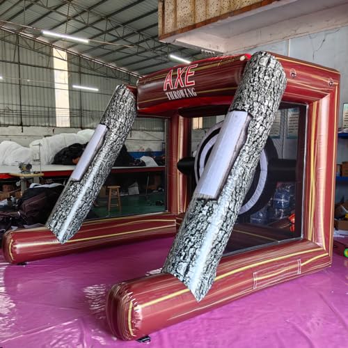 PVC Inflatable Axes Throwing Game Inflatable Ball Toss Target Dart Board (12 Axes+8 Toss Ball) for Outdoor/Indoor/Backyard/School/Team Events