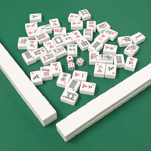 Mahjong Mat with 3 Dice, Anti Slip and Noise Reduction Table Cover for Mahjong, Poker, Card, Board & Tile Games (Green, 31.5 inches) - color: Green