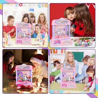 Claw Machine for Kids,Mini Claw Machine with Toys Inside,Electronic Claw Game Machine for Party Birthdays,Candy Vending Grabber Machine for Girls Ages 4 5 6 7 8 9