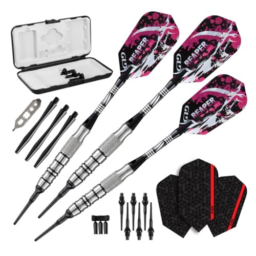 Viper Grim Reaper 80% Tungsten Soft Tip Darts with Storage/Travel Case - size: 18 Grams, style: Coarse Knurling