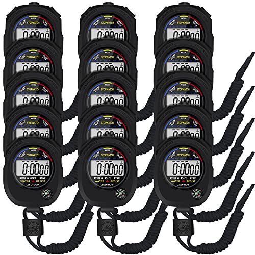 Multi-Function Electronic Digital Sport Stopwatch Timer, Large Display with Date Time and Alarm Function,Suitable for Sports Coaches Fitness Coaches and Referees (15pack)