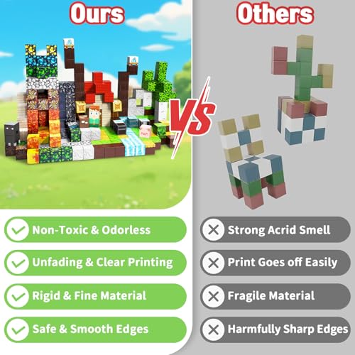 Intoypad 300PCS Magnetic Blocks for Kids, 0.8in Magnetic Building Block Toys for Boys Girls Age 3 4 5 6 7 8 9 10 Magnet Cubes Game Magnetic Tiles STEM Toys Christmas Birthday Gifts for Kids Toddlers - style: 300Pcs