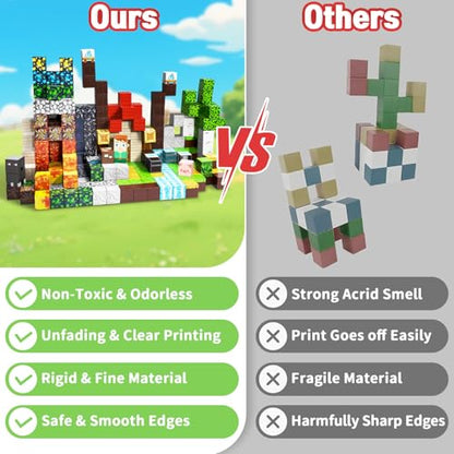 Intoypad 300PCS Magnetic Blocks for Kids, 0.8in Magnetic Building Block Toys for Boys Girls Age 3 4 5 6 7 8 9 10 Magnet Cubes Game Magnetic Tiles STEM Toys Christmas Birthday Gifts for Kids Toddlers - style: 300Pcs