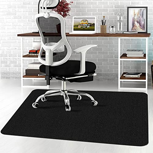 Office Chair Mat for Hardwood & Tile, 47" x 35" Gaming Rolling Floor Mat - Desk Computer Chair Mats Anti-Slip Floor Protector Rug for Home/Office - color: Black