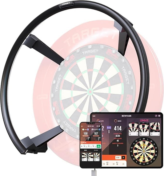 Target Darts Omni Auto Scoring Camera System Surround LED Light | Automatic Scorer, Magnetic Dartboard Ring Lighting, Records Dart Scores, Fits All Dartboards | Ultimate Home Bundle - style: Omni US