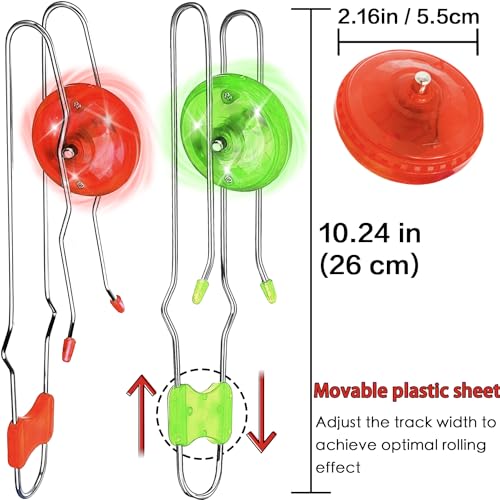Stocking Stuffers for Kids Toys Boys 3pcs Light Up Gyro Wheel Toy Birthday Gifts for Men, Magic Rail Twirler Magnetic Yoyo Spinner Sensory Fidget Toys for Kids Ages 3-5-7 4-8-12 Year Old Boys & Adults - style: Combo