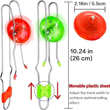 Stocking Stuffers for Kids Toys Boys 3pcs Light Up Gyro Wheel Toy Birthday Gifts for Men, Magic Rail Twirler Magnetic Yoyo Spinner Sensory Fidget Toys for Kids Ages 3-5-7 4-8-12 Year Old Boys & Adults - style: Combo