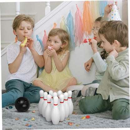 Abaodam Mini Bowling Set 10 Plastic Pins and 2 Balls Bowling Pins Ball Game Set for Kids Toddler Outdoor Indoor Sports Games