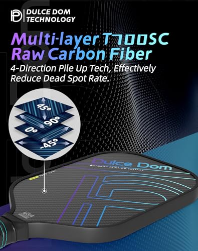 Dulce DOM Pickleball Paddles Set of 2/4 - USAPA Approved, 4 Indoor Outdoor Pickleball Balls, Fiberglass Surface Paddle Racket with Cover Bag, Ideal Training Equipment Gift for Men & Women - color: Black*1