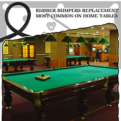 Syhood Set of 6 K66 Rubber Bumpers Pool Table Bumpers Replacement Pool Table Rail Cushions 8 Foot Billiard Rail Rubber Cushions for Pool Table Accessories - color: Black