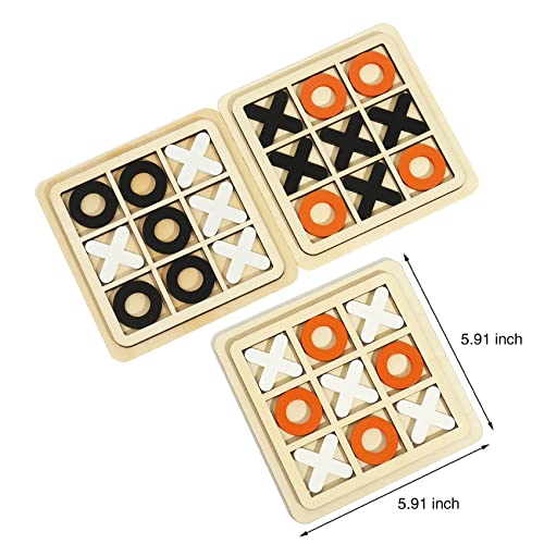 Wooden Board Tic Tac Toe Game XO Table Toy Classical Family Children Puzzle Game Educational Toys, Random Color - style: 1 Pcs