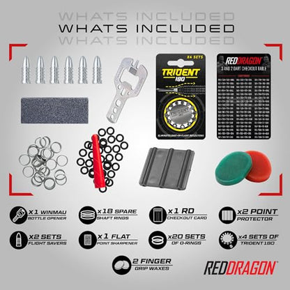 RED DRAGON Darts - Professional Darts Accessories - Choose from Full Dart Accessory Kit (Flights, Shafts, Finger Grip Wax & More) or Precision Dart Practice Rings - Multiple Options Available - style: Accessory Pack - 200 Piece