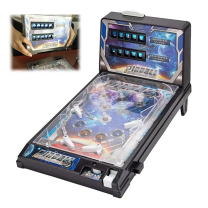 Retro Arcade Pinball Machine - Portable Tabletop Game with Sounds, Lights and Auto Scoreboard, Fun for All Ages, Birthday Party Gift, Desk Toy