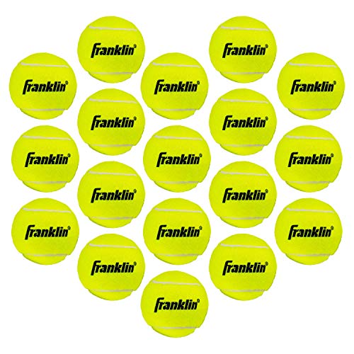 Franklin Sports Pressureless Tennis Balls - Official Size, Low Pressure - Great for Training + Practice - Low Bounce - All Court Surface - Carry Bag Included - style: 18 Balls
