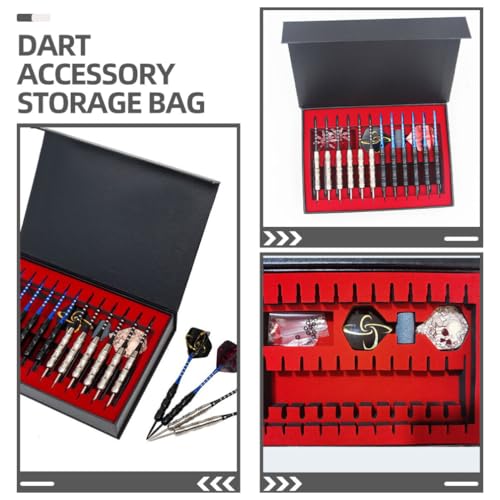 Yardwe Storage Box Hard Shell Cardboard Holder Travel Carrying Case with Foam Inserts for for Tips, Shafts and Flights