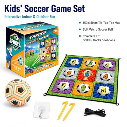 Tacky Practice Mat Target Game, Childrens 150x150cm, Soft Material Soccer Practice Mat for Kids 7-14 Years, Indoor Outdoor Soccer Set