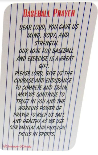 Westmon Works Baseball Prayer Holy Card Set for Catholic School Players Bulk Team Sized Pack Wallet Size Cards, Set of 10