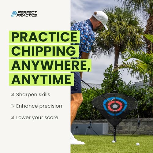 Perfect Practice Putting Mat & Chipping Net, Indoor & Outdoor Putting Green, Chipping Mat for Home & Office, Premium Golf Training Aids for Putting Practice with Realistic Turf, Golf Gifts for Men - style: Chipping Net (11')