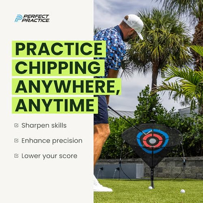 Perfect Practice Putting Mat & Chipping Net, Indoor & Outdoor Putting Green, Chipping Mat for Home & Office, Premium Golf Training Aids for Putting Practice with Realistic Turf, Golf Gifts for Men - style: Chipping Net (11')