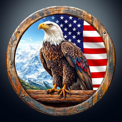 KAAYEE Wooden Puzzles for Adults, 3D Vision Effect Bald Eagle Wooden Jigsaw Puzzle Unique Shape Wood Puzzle Adult, Flat Puzzle Birthday Fathers Family Game (M-11.4 * 11.4in-200pcs) - size: Medium