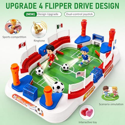 Mini Foosball Table Game for Kids, Soccer Board Games Gifts Boys for 3 4 5 6 7 8-12 Year Old, Tabletop Interaction Pinball Indoor Sports Game for Birthday Christmas Grandkid Family Gatherings